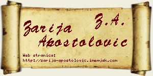 Zarija Apostolović vizit kartica